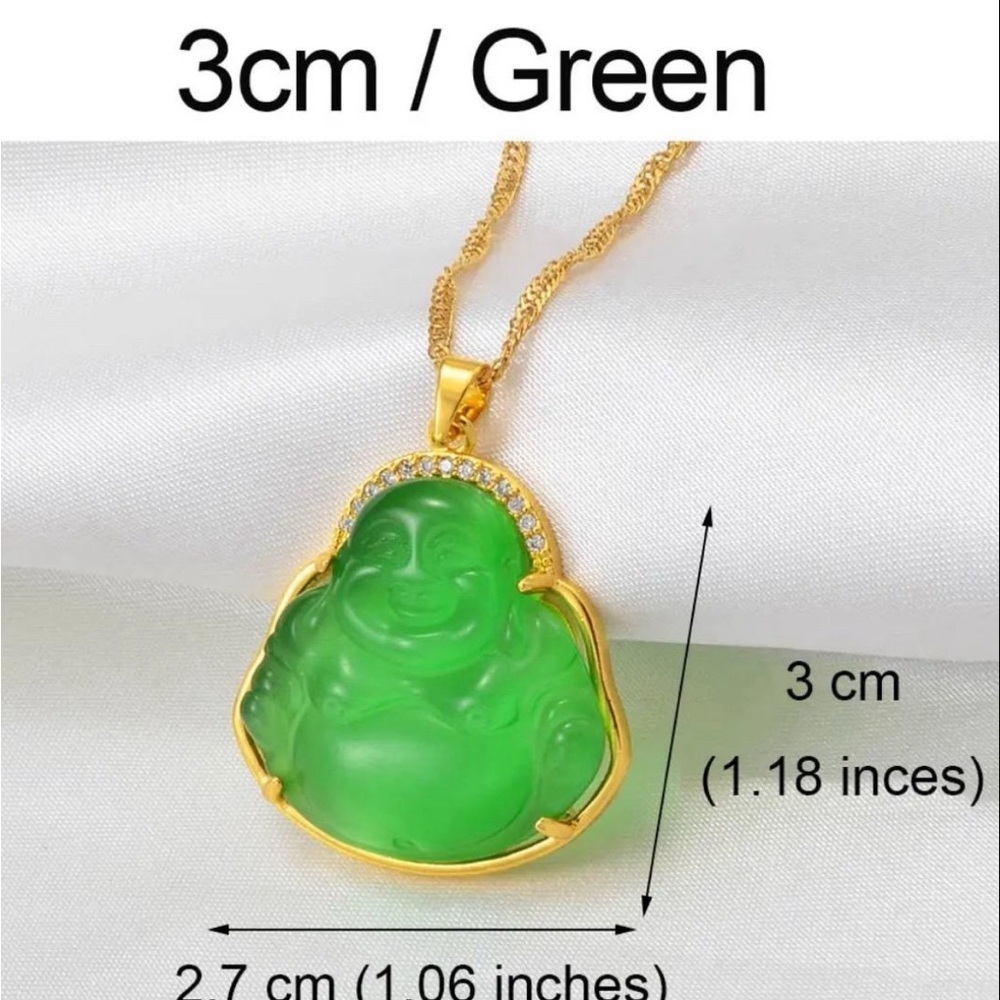 Green Buddha necklace